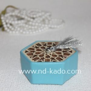 Blauw hout bakje