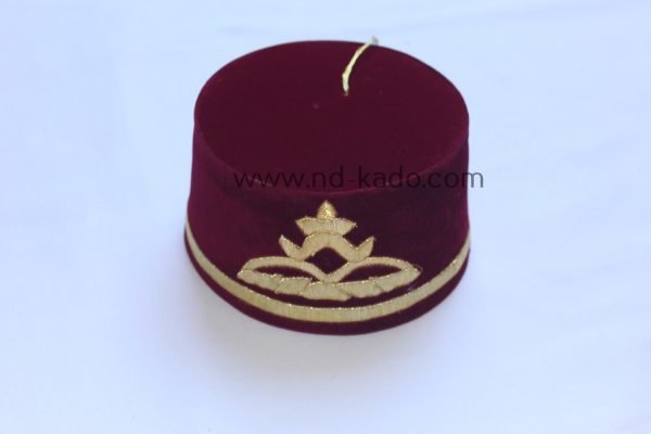 Tarboush bordeaux/goud - Afbeelding 2