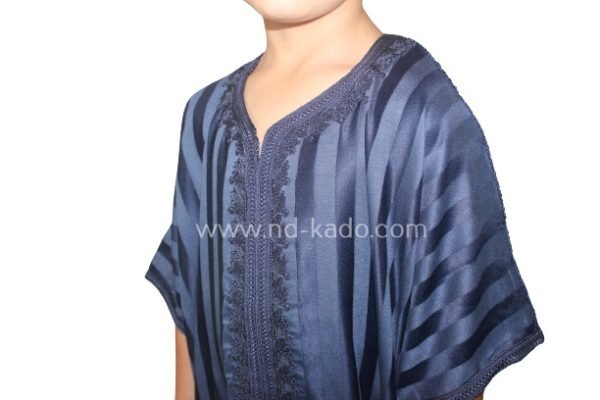 Donker blauw kind kandora - Afbeelding 2