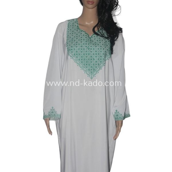 Henna jurk wit/groen - Afbeelding 4