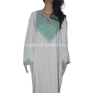 Henna jurk wit/groen