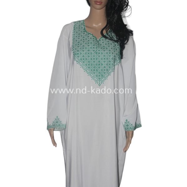 Henna jurk wit/groen