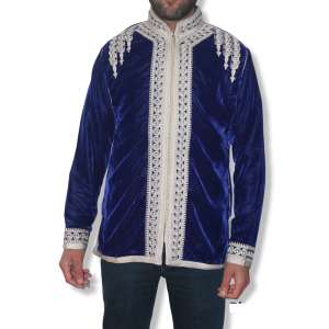 Cardigan fluweel blauw