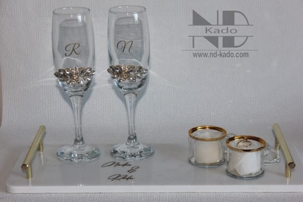 Set melkglazen strass - Afbeelding 3