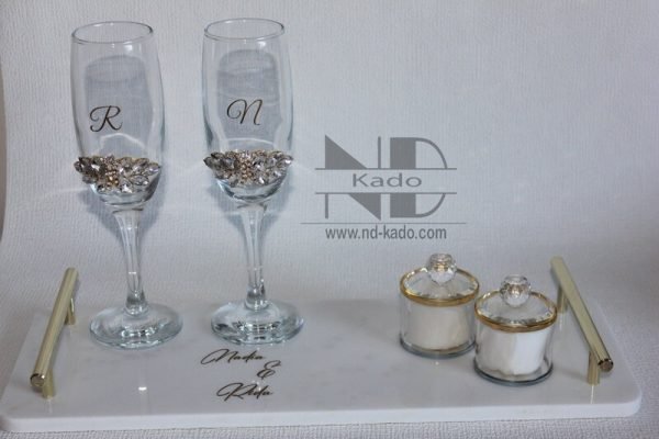Set melkglazen strass
