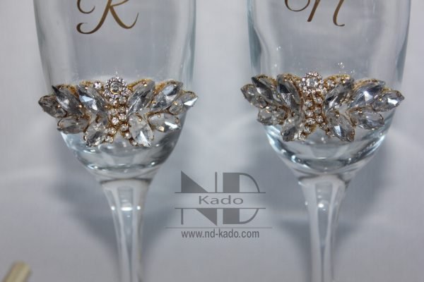 Set melkglazen strass - Afbeelding 6