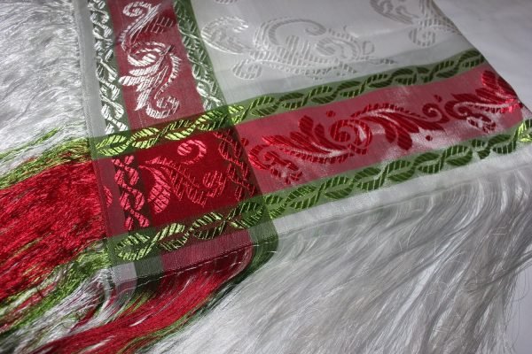 Wit/rode traditionele hoofddoek - Afbeelding 2