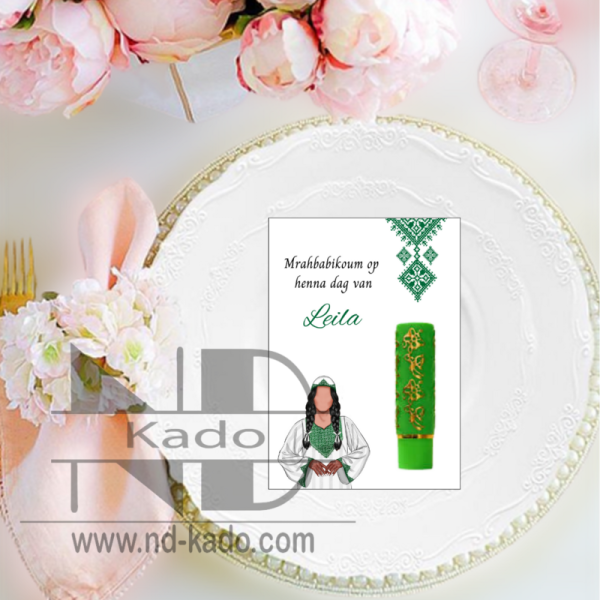 Tafel kaart henna jurk groen