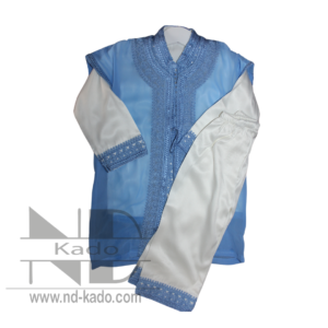 Drie delige blauw jabador