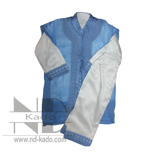 Drie delige blauw jabador