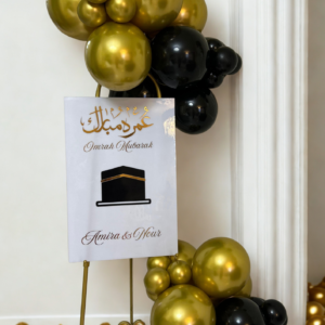 Welkomstbord Umrah Mubarak