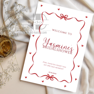 Tafelkaart- BridalShower red