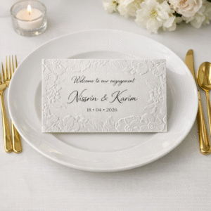 Tafelkaart - Embossed flower