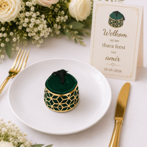 Mini hoedje-groen/goud