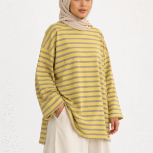 T-shirt Oversize rayée jaune
